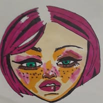 Pink haired girl